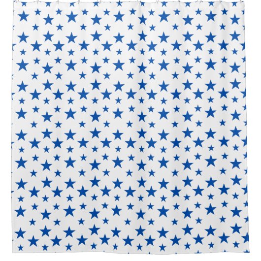 Blau-Weiß-individualisierbares Sternmuster Duschvorhang (Vorderseite)