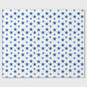 Blau-Weiß-individualisierbares Sternmuster Geschenkpapier (Flach)