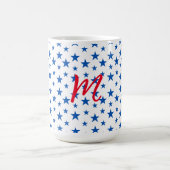 Blau-Weiß-individualisierbares Sternmuster Kaffeetasse (Mittel)