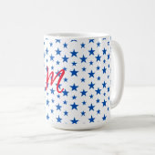 Blau-Weiß-individualisierbares Sternmuster Kaffeetasse (VorderseiteRechts)