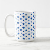 Blau-Weiß-individualisierbares Sternmuster Kaffeetasse (Links)