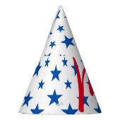 Blau-Weiß-individualisierbares Sternmuster Partyhütchen (Links)