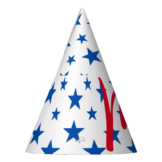 Blau-Weiß-individualisierbares Sternmuster Partyhütchen (Links)