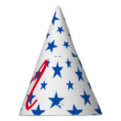 Blau-Weiß-individualisierbares Sternmuster Partyhütchen (Rechts)