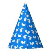 Blau-Weiß-Kaninchen-Party-Hut Partyhütchen (Rückseite)