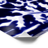 Blau-Weiß-Kaninchen-Poster "Floral Dedham Indigo" Poster (Ecke)