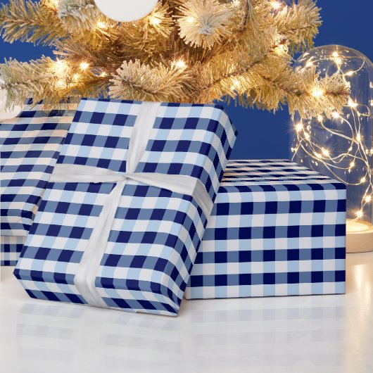 Blau-weiß kariert geschenkpapier (Feiertage)