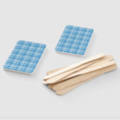 Blau-weiß kariertes abstraktes Muster Fächer (Non-assembled)
