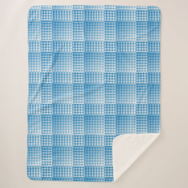 Blau Weiß kariertes abstraktes Muster Sherpadecke