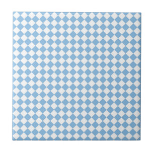 Blau-weiß kariertes Diamantmuster Fliese