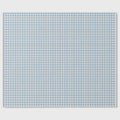 Blau-weiß kariertes Gingham-Muster Geschenkpapier (Flach)