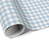 Blau-weiß kariertes Gingham-Muster Geschenkpapier (Rolleneckpunkt)