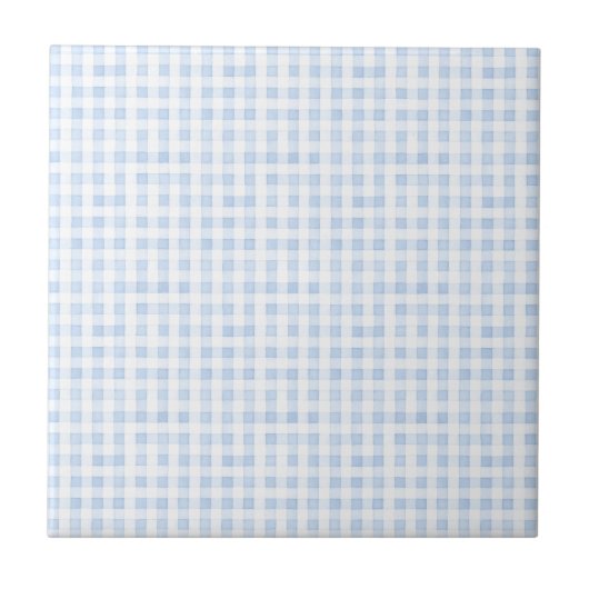 Blau-weiß kariertes Vintage-Design Fliese (Vorderseite)
