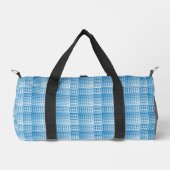 Blau Weiß Karo abstrakt Muster Klein Duffle Bag (Vorderseite)
