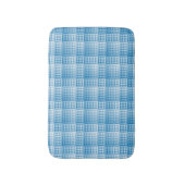 Blau Weiß Karo abstraktes Muster Badematte (Vorderseite Vertikal)