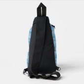 Blau Weiß Karo abstraktes Muster Crossbody Bag (Rückseite)