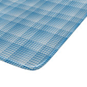 Blau Weiß Karo abstraktes Muster Schneidebrett (Ecke)