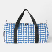 Blau-Weiß-Karo-Diamant-Muster Klein Duffle Bag (Rückseite)