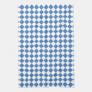 Blau Weiß Karo Diamantmuster Geschirrtuch