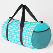 Blau-Weiß-Karo-Muster groß Duffle Bag (Rechte Ecke)