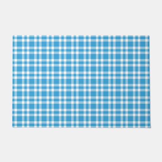 Blau-Weiß-Karomuster Fußmatte (Vorderseite)