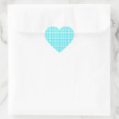 Blau-Weiß-Karomuster Herz-Aufkleber (Tasche)