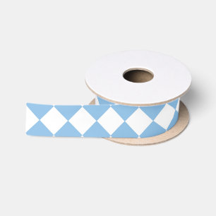 Blau-Weiß-Karu-Diamantmuster Satinband