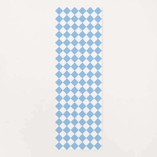 Blau-Weiß-Karuomuster Yogamatte (Vorderseite)