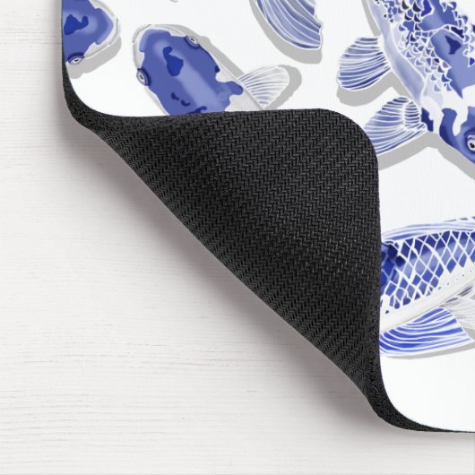 Blau-Weiß-Koi Mousepad (Ecke)