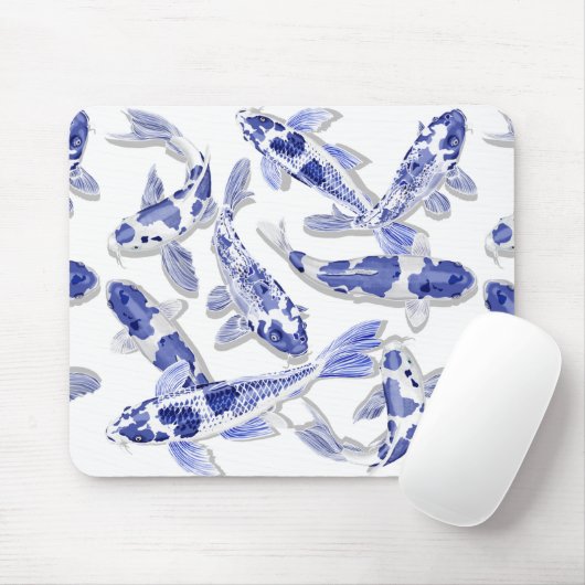 Blau-Weiß-Koi Mousepad (Mit Mouse)