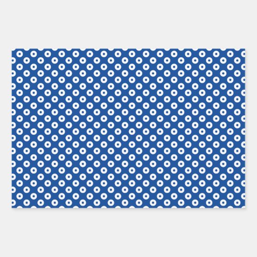 Blau-Weiß-Koordinierte Geometrie und "mit Liebe" Geschenkpapier Set (Vorderseite 2)