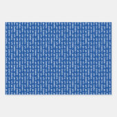 Blau-Weiß-Koordinierte Geometrie und "mit Liebe" Geschenkpapier Set (Vorderseite)