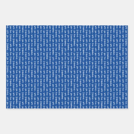 Blau-Weiß-Koordinierte Geometrie und "mit Liebe" Geschenkpapier Set (Vorderseite)