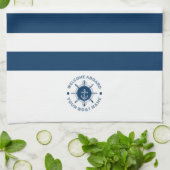 Blau-weiß-Lenkweiß und Schiffsanker Geschirrtuch (Gefaltet)