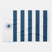Blau-weiß-Lenkweiß und Schiffsanker Geschirrtuch (Horizontal)