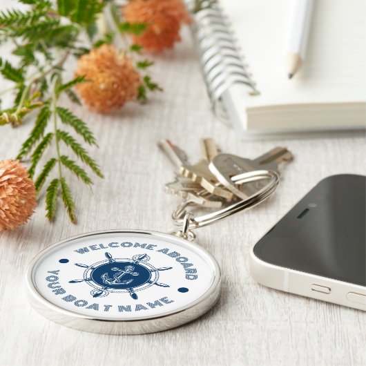 Blau-weiß-Lenkweiß und Schiffsanker Schlüsselanhänger (Seite)