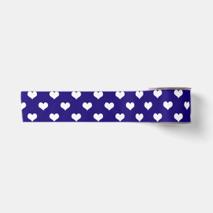 Blau Weiß Lovely Hearts Design  Satinband