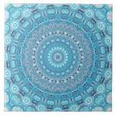 Blau-Weiß-Mandala-Muster Fliese (Vorderseite)