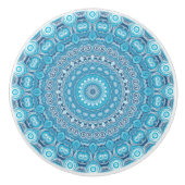 Blau-Weiß-Mandala-Muster Keramikknauf (Vorderseite)
