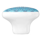 Blau-Weiß-Mandala-Muster Keramikknauf (Seitenansicht)