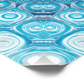 Blau-Weiß-Mandala-Muster Poster (Ecke)