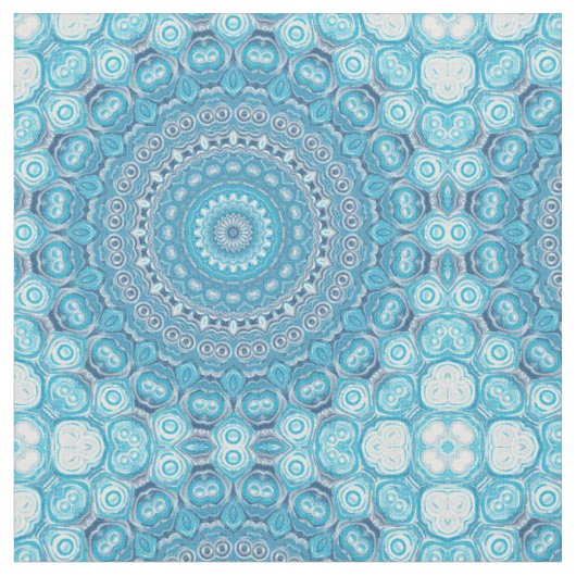 Blau-Weiß-Mandala-Muster Stoff (Nahaufnahme)