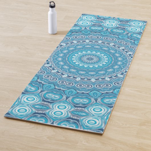 Blau-Weiß-Mandala-Muster Yogamatte (Beispiel)