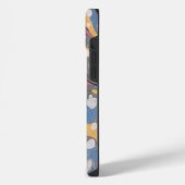 Blau-Weiß-Marmormuster iPhone Hülle (Linke Seite)
