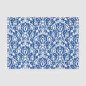 Blau-weiß-marokkanische Casbah Damask Seidenpapier (Vorderseite)
