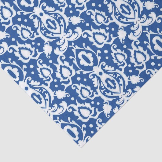 Blau-weiß-marokkanische Casbah Damask Seidenpapier (Ausschnitt)