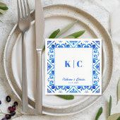 Blau-Weiß-marokkanisches Muster Hochzeit von Napki Serviette