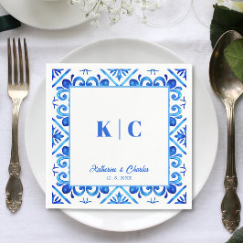 Blau-Weiß-marokkanisches Muster Hochzeit von Napki Serviette