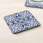 Blau-Weiß-marokkanisches Muster Untersetzer (Linke Seite)
