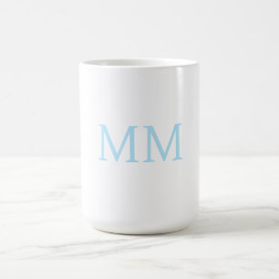 Blau-weiß minimalistisches professionelles Monogra Kaffeetasse
